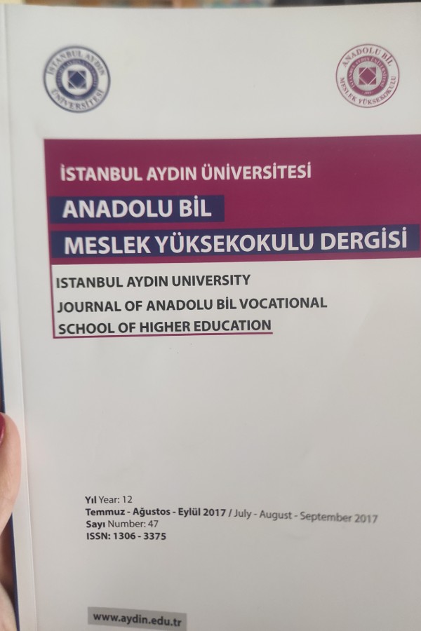 ISTANBUL AYDIN ÜNIVERSITESI ANADOLU BIL MESLEK YÜKSEKOKULU DERGISI