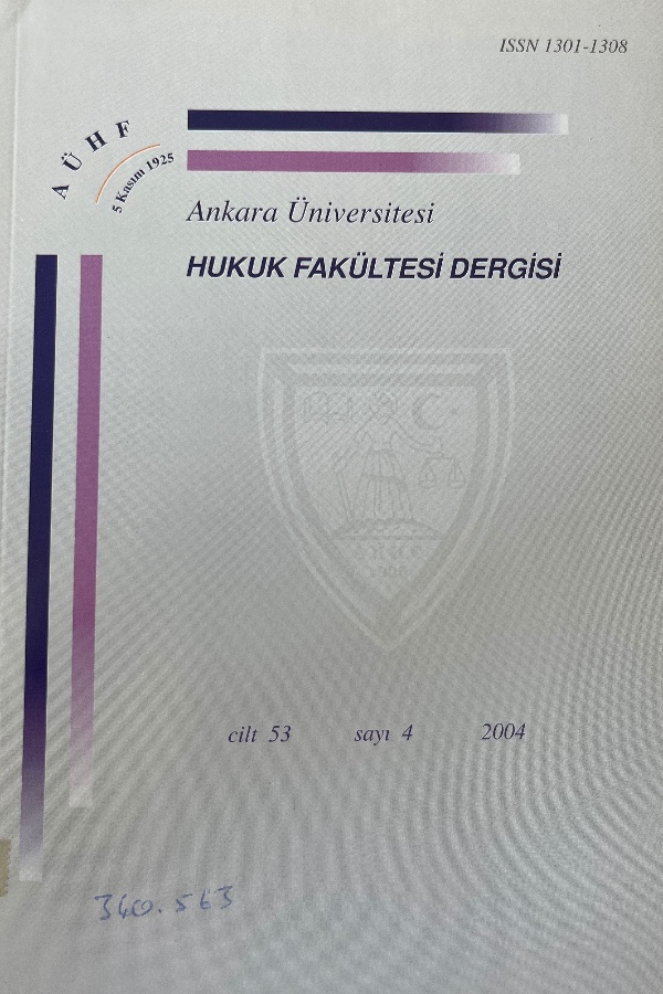 ANKARA ÜNIVERSITESI HUKUK FAKÜLTESI DERGISI