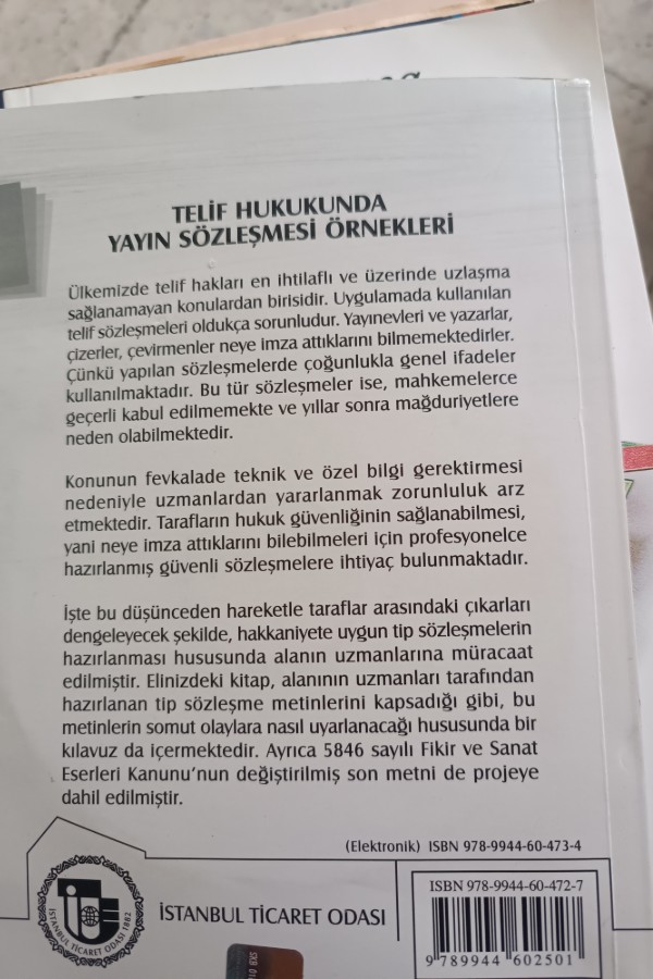 TELIF HUKUKUNDA YAYIN SÖZLEŞMESI ÖRNEKLERI
