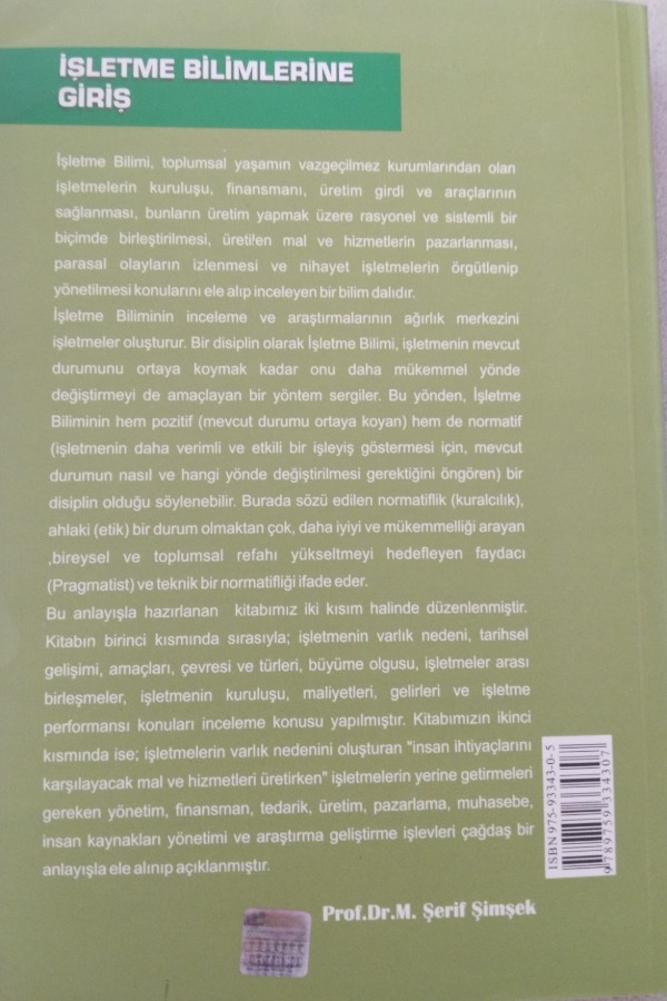 İŞLETME BILIMLERINE GIRIŞ