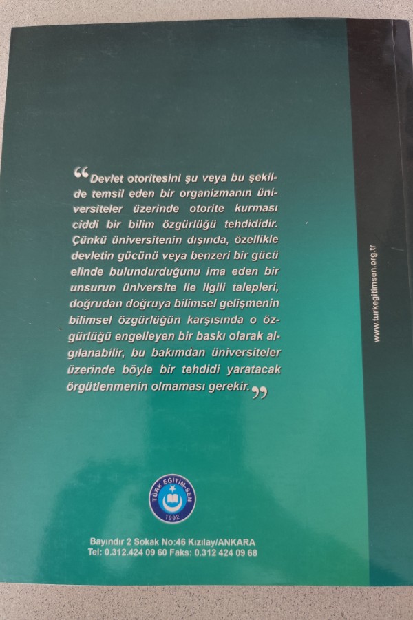 TÜRKIYE ÜNIVERSITE SORUNU VE ÜNIVERSITE ÇALIŞANLARI