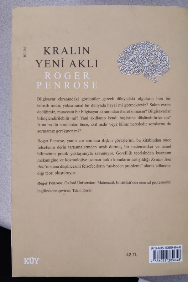 KRALIN YENI AKLI BILGISAYAR,ZEKA VE FIZIK YASALARI
