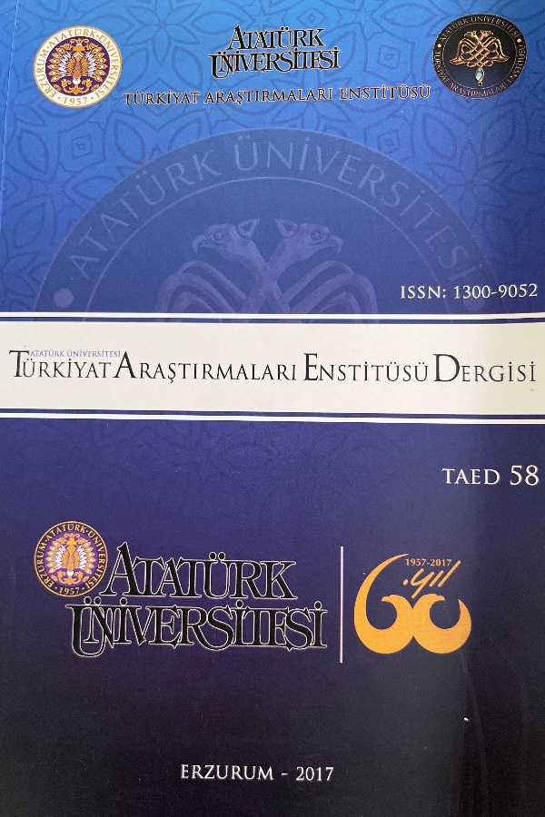 TÜRKIYAT ARAŞTIRMALARI ENDISTÜRÜ DERGISI-58