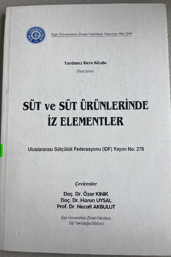SÜT VE SÜT ÜRÜNLERINDE IZ ELEMENTLER