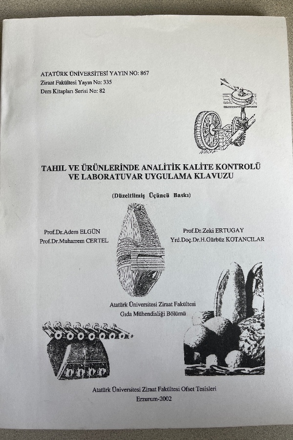 TAHIL VE ÜRÜNLERINDE ANALITIK KALITE KONTROLÜ VE LABARATUVAR UYGULAMA KILAVUZU