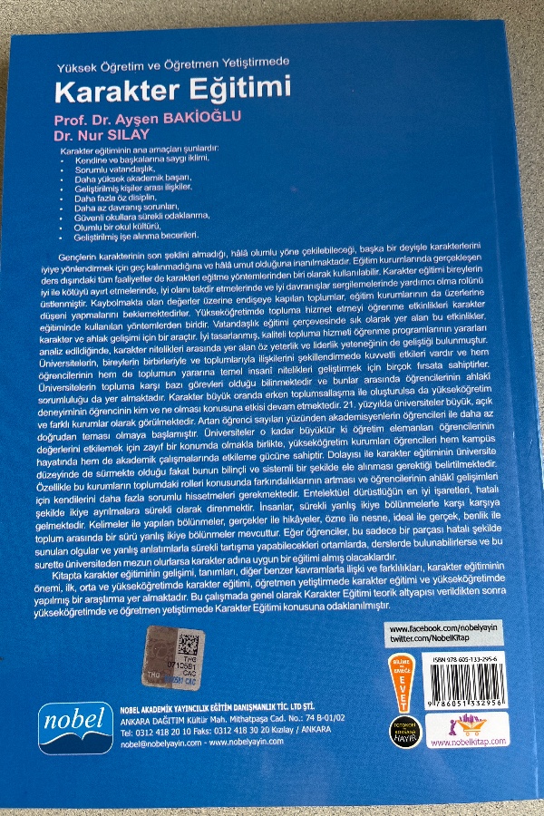 YÜKSEK ÖĞRETIM ÖĞRETMEN YETIŞTIRMEDE KARAKTER EĞITIMI