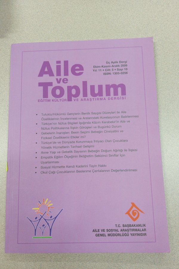 AILE VE TOPLUM EĞITIM KÜLTÜRÜ VE ARAŞTIRMA DERGISI