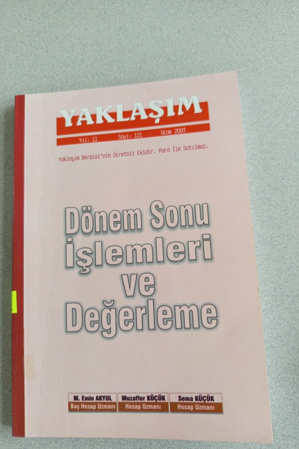 DÖNEM SONU IŞLEMLERI VE DEĞERLEME