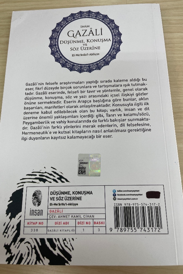 İMAM GAZALI DÜŞÜNME KONUŞMA VE SÖZ ÜZERINE