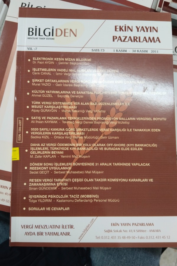 : BILGIDEN MEVZUAT TAKIP SISTEMI SAYI:73 1-30 KASIM