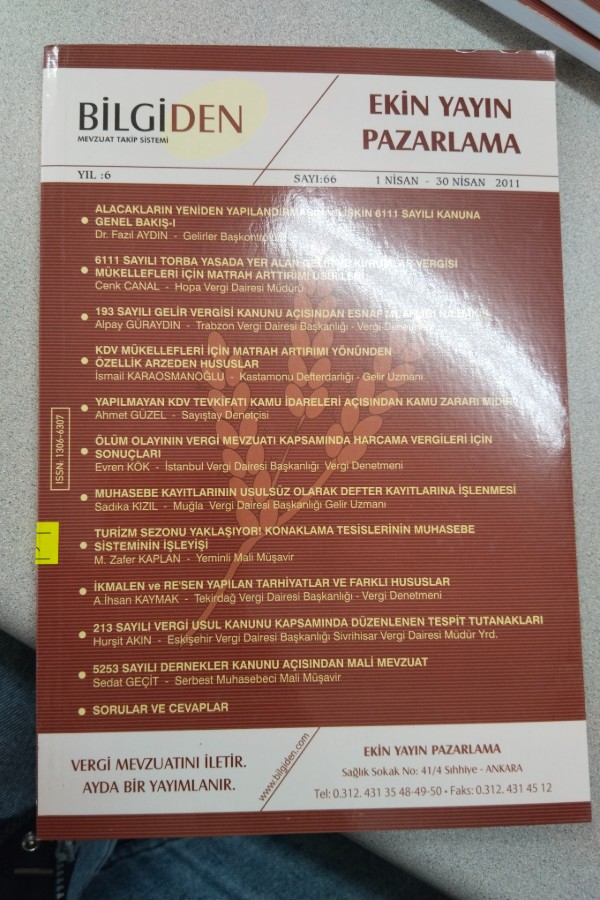 BILGIDEN MEVZUAT TAKIP SISTEMI SAYI:66 1-30 NISAN