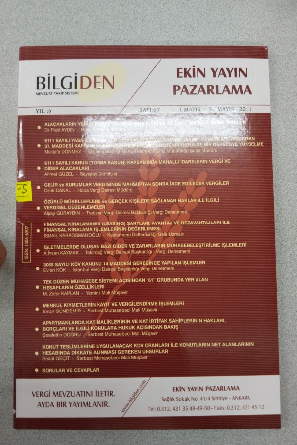 BILGIDEN MEVZUAT TAKIP SISTEMI SAYI:67 1-31 MAYIS