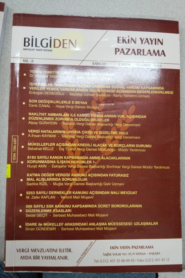 BILGIDEN MEVZUAT TAKIP SISTEMI SAYI:60 1-31 EKIM