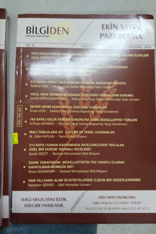 BILGIDEN MEVZUAT TAKIP SISTEMI SAYI:58 1-31 AĞUSTOS