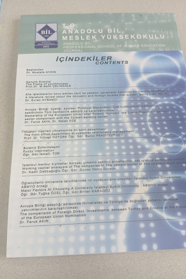 T.C ANADOLU BIL MESLEK YÜKSEK OKULU DERGISI TEMMUZ 2009