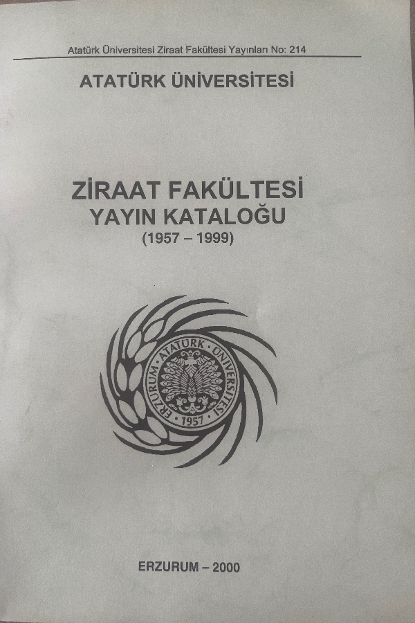ZIRAAT FAKÜLTESI YAYIN KATOLOĞU