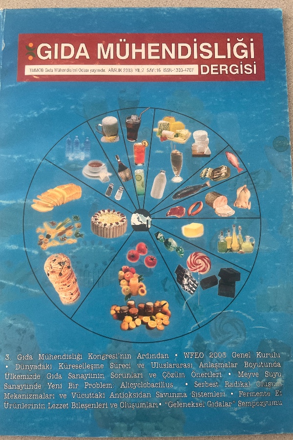 GIDA MÜHENDİSLİĞİ DERGİSİ  16