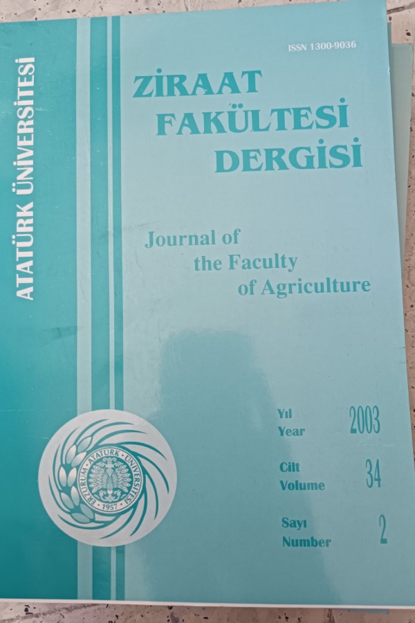 ATATÜRK ÜNIVERSITESI ZIRAAT FAKÜLTESI DERGISI