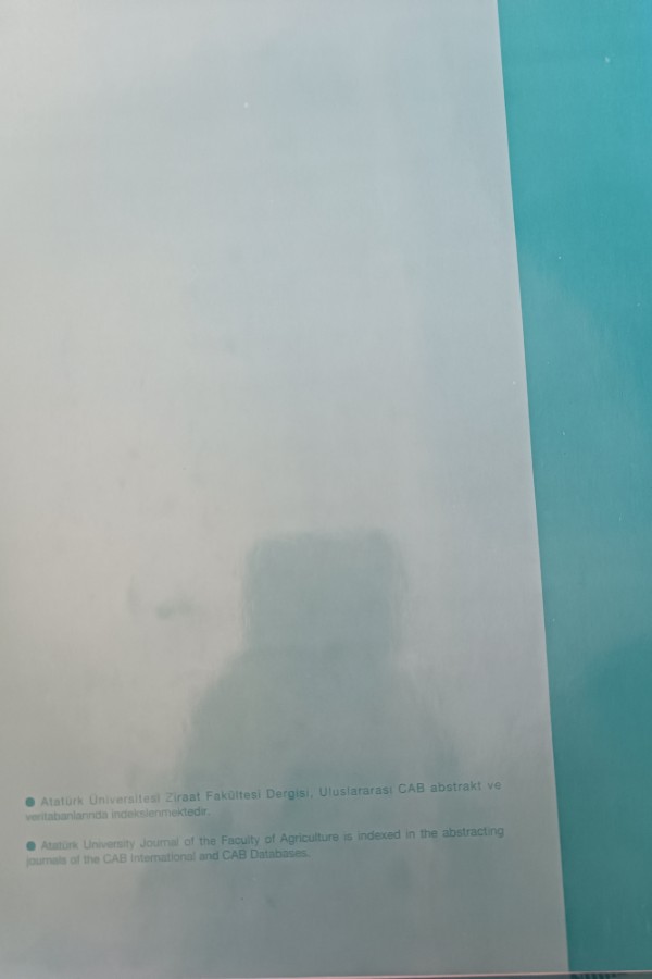 ATATÜRK ÜNIVERSITESI ZIRAAT FAKÜLTESI DERGISI