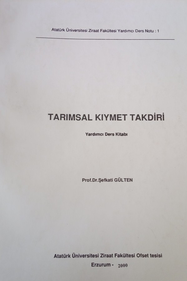 TARIMSAL KIYMET TAKDIRI
