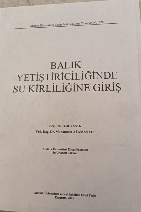 BALIK YETIŞTIRICILIĞINDE SU KIRLILIĞINE GIRIŞ