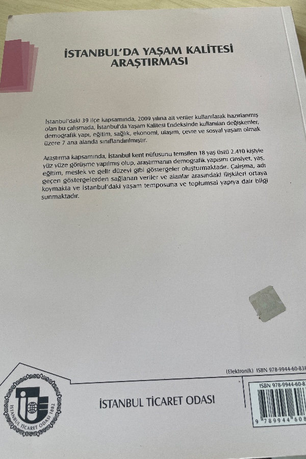 İSTANBUL’DA YAŞAM KALITESI ARAŞTIRMASI