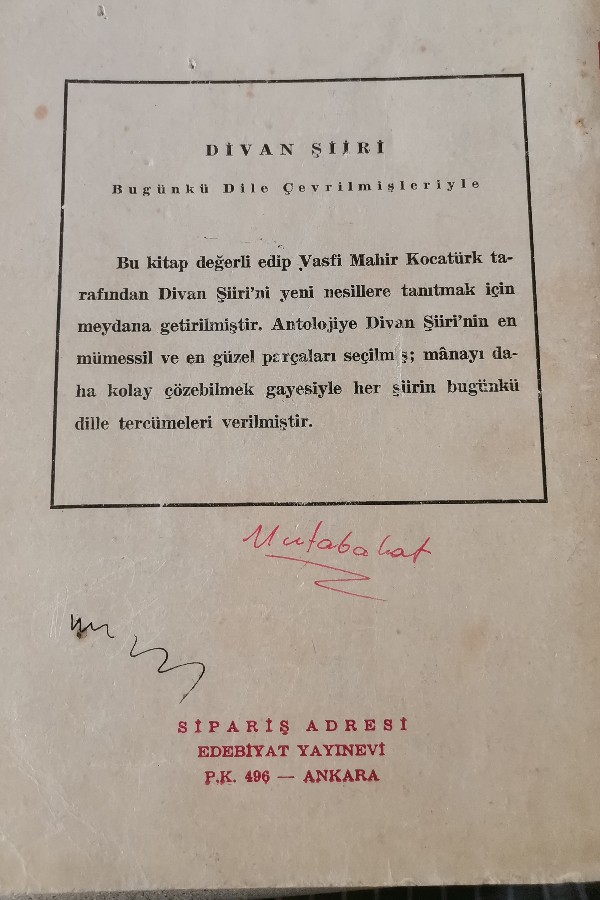 DİVAN ŞİİRİ (BUGÜNKÜ DİLE ÇEVRİLMİŞLERİYLE)