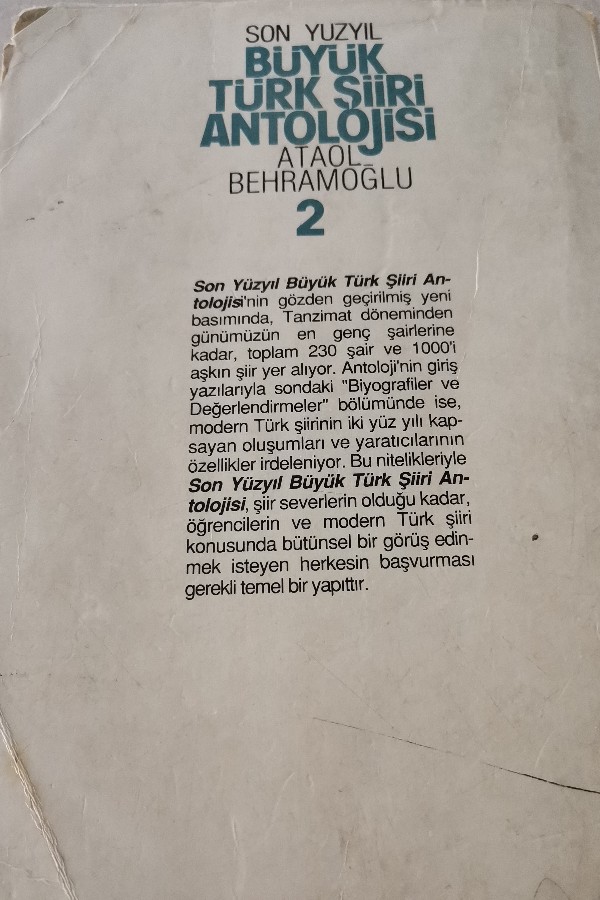 SON YÜZYIL BÜTÜN TÜRK ŞİİRİ ANTOLOJİSİ 2